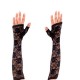 Γάντια Με Δαντέλα κοφτά Μαύρα 32cm